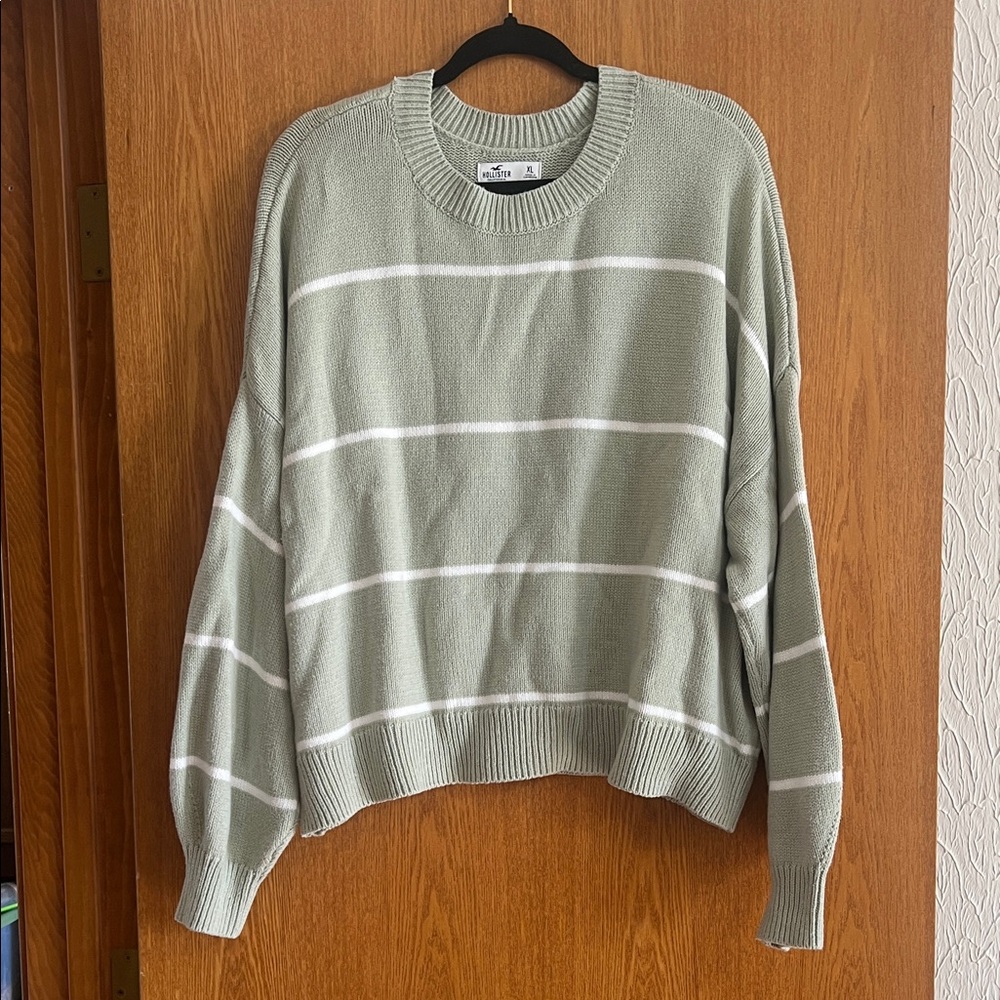 Hollister Mint Green Striped Sweater
